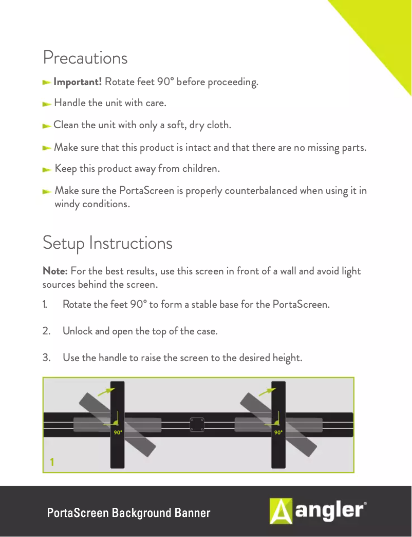 First page image of the manual for PortaScreen