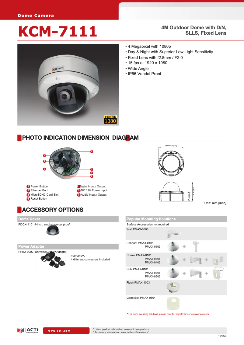 First page image of the manual for KCM-7111