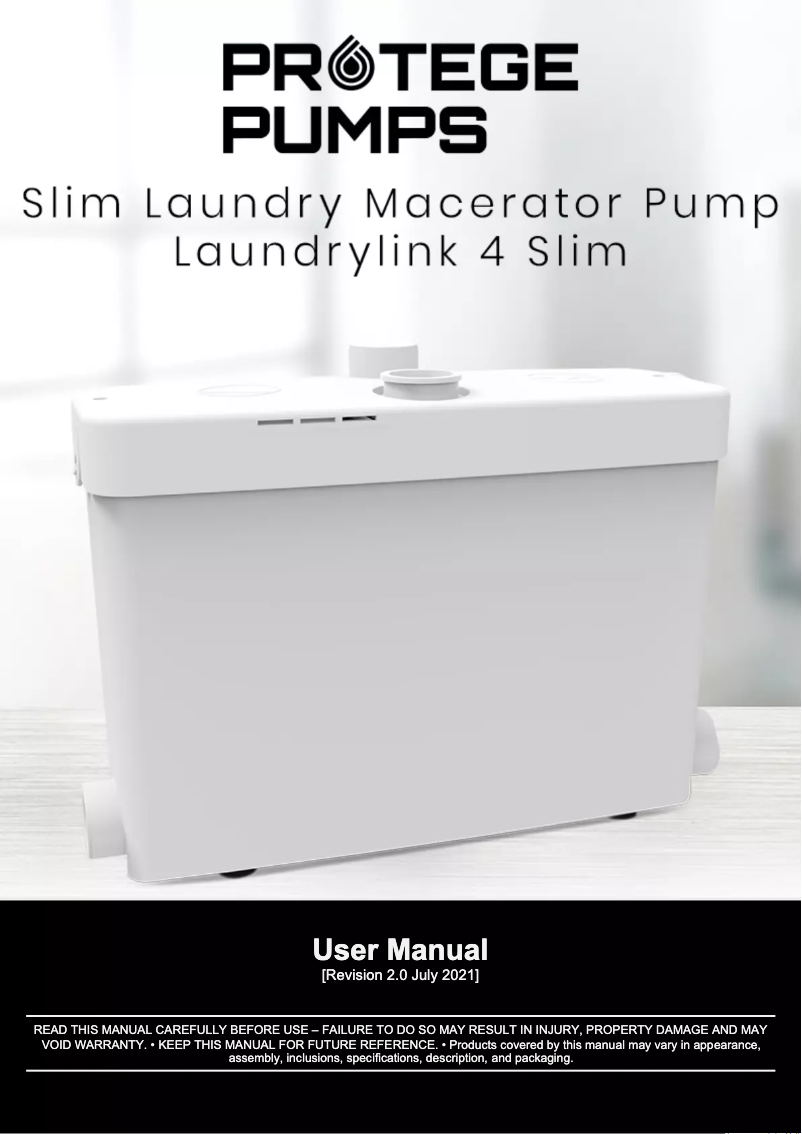 First page image of the manual for Laundrylink Slim