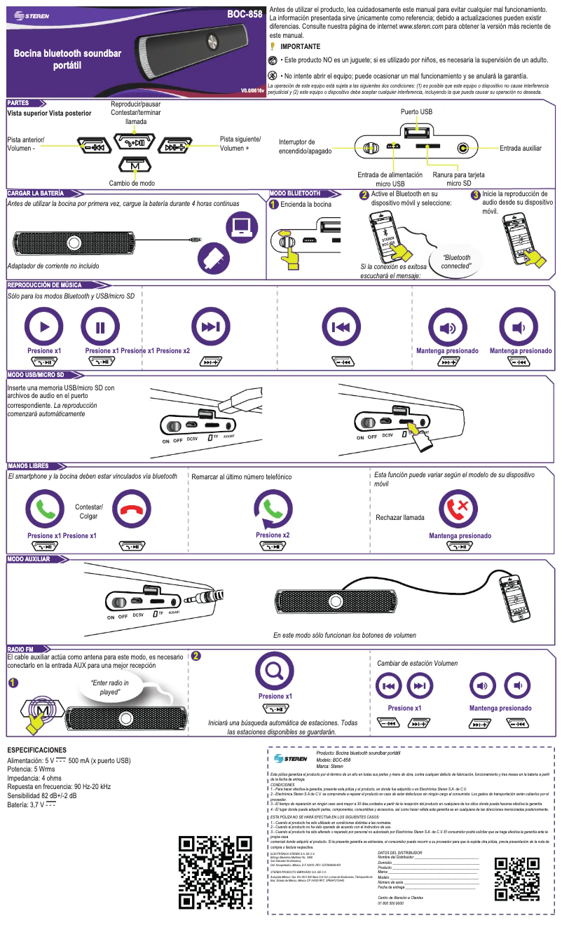 Image de la première page du manuel de l'appareil BOC-858