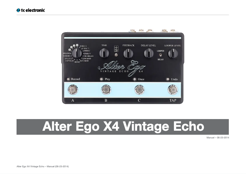 Page 1 de la notice Manuel utilisateur TC Electronic ALTER EGO X4