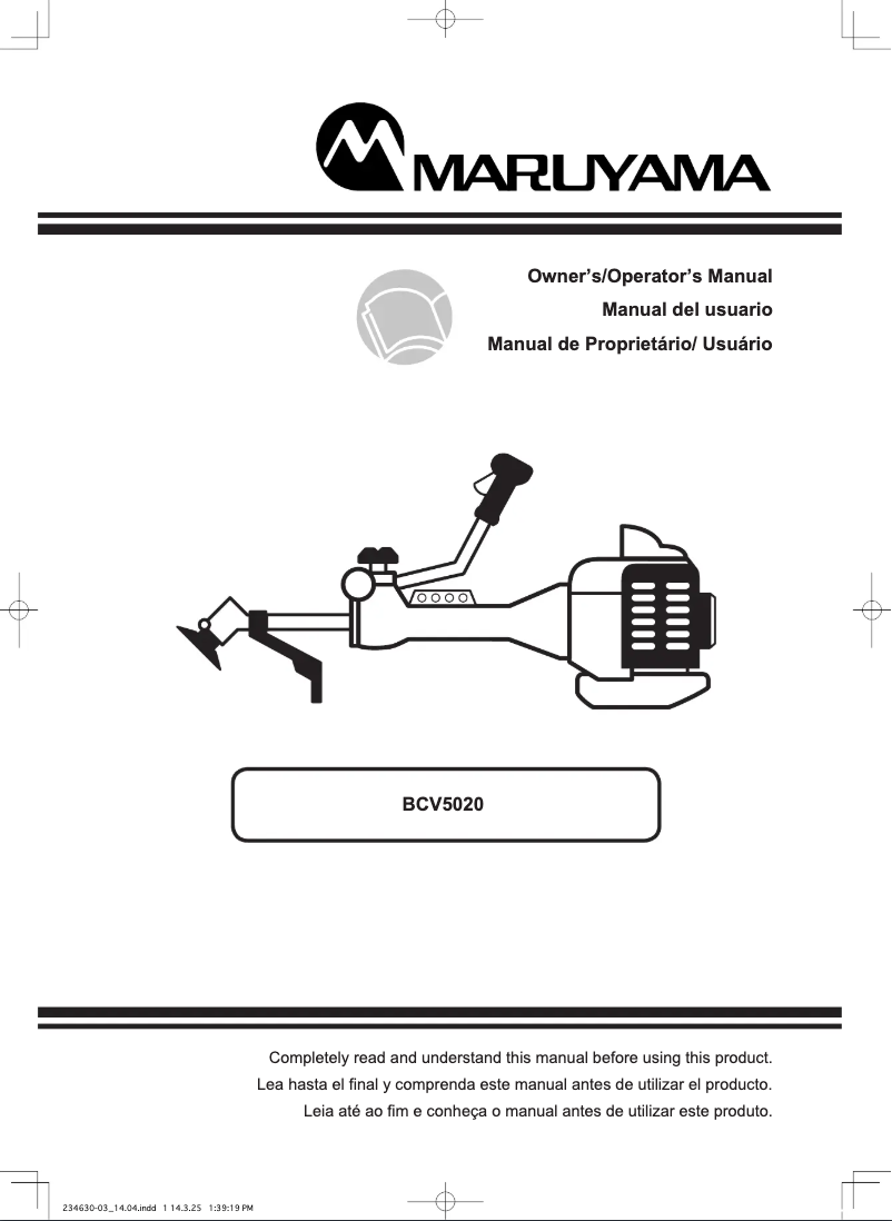 First page image of the manual for BCV5020-01