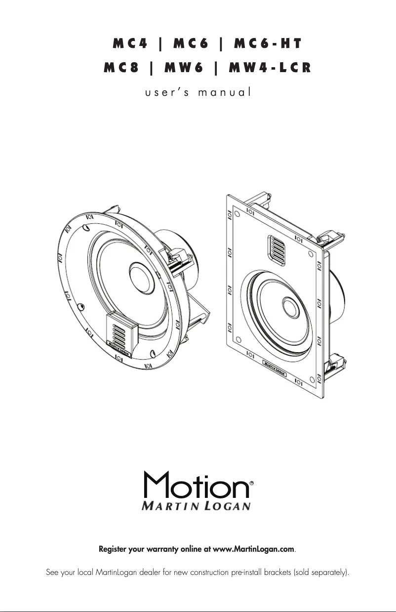 First page image of the manual for Motion MW4-LCR