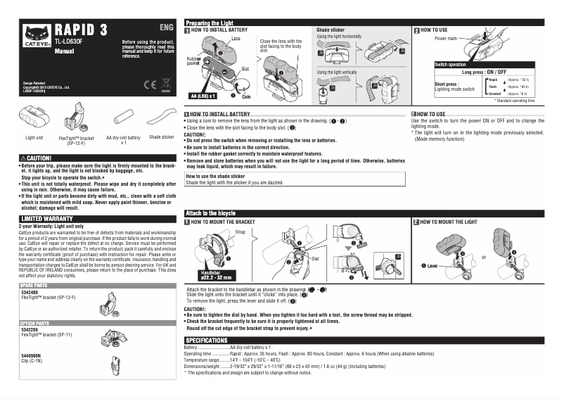 First page image of the manual for Rapid 3 TL-LD630-F