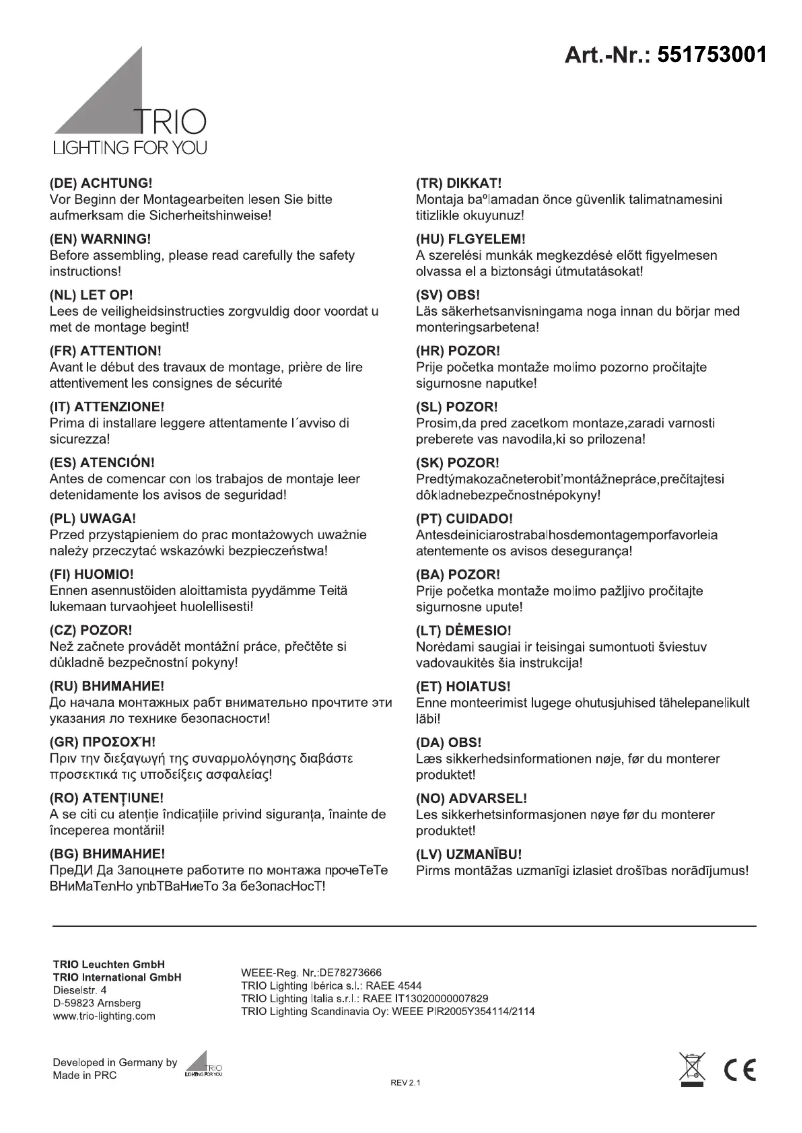 First page image of the manual for Nector 551753001