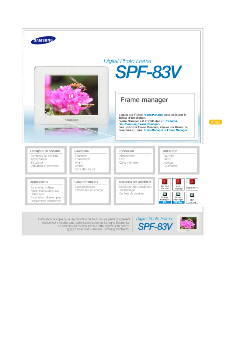 Page 1 of the manual User Manual Samsung SPF-83V