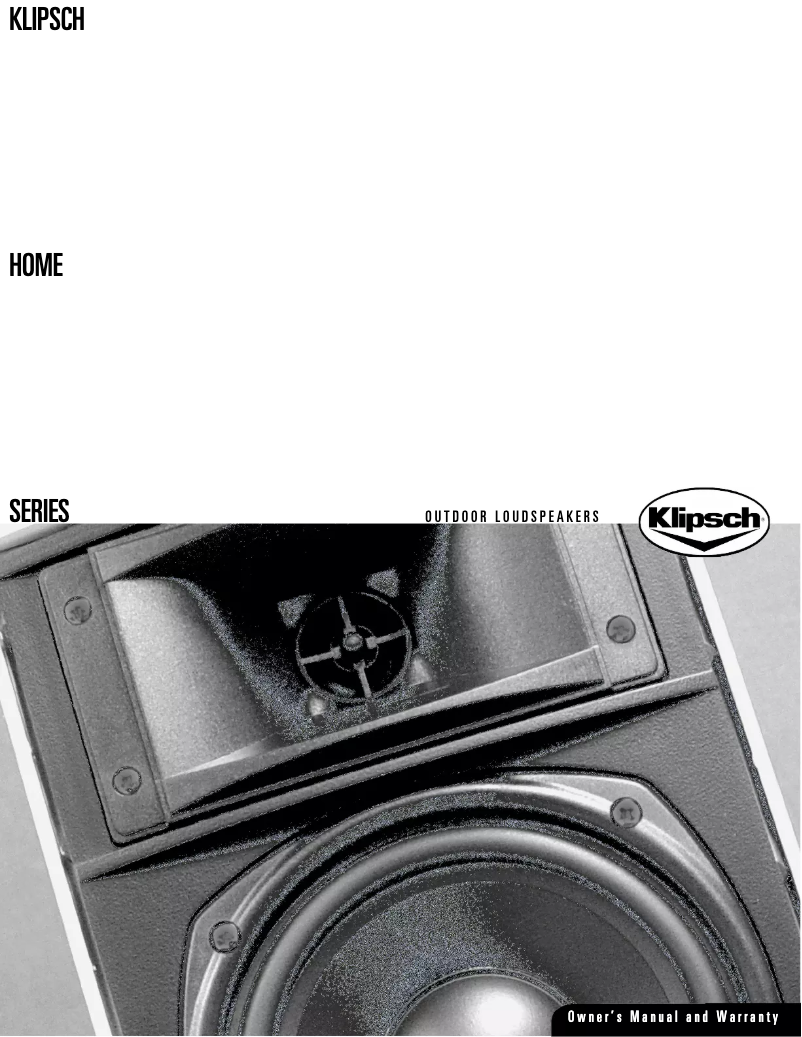 Page 1 of the manual User Manual Klipsch KHO-7