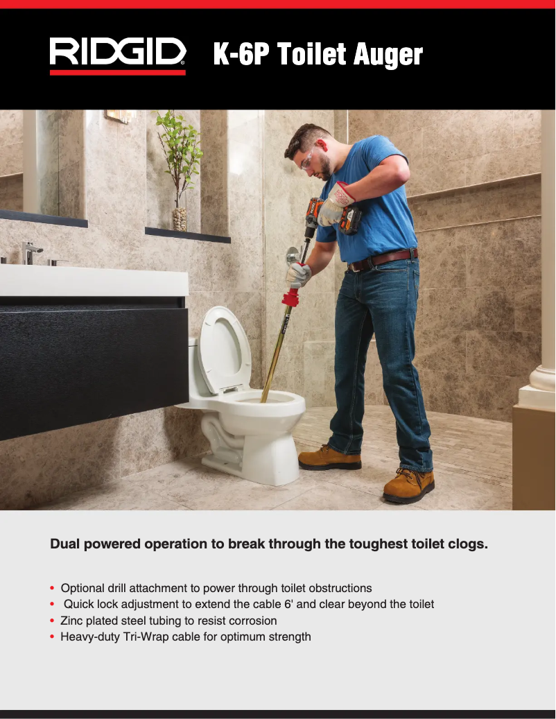 Page 1 of the manual Catalogue Ridgid K-6P