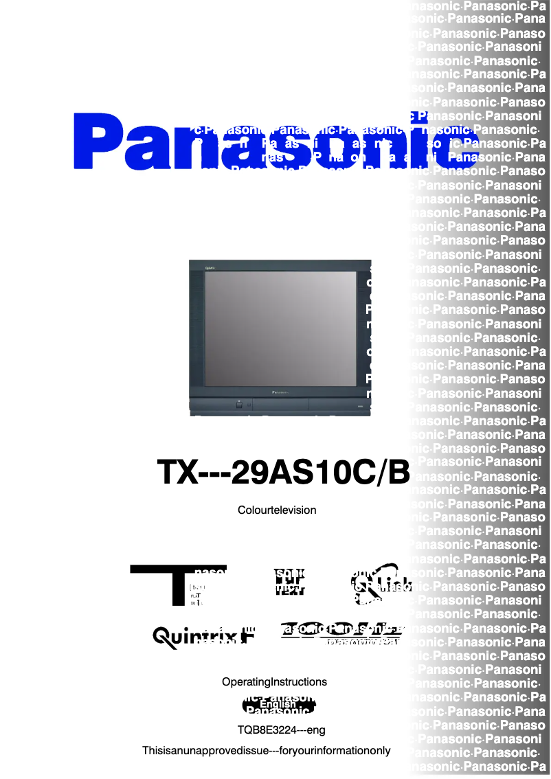 First page image of the manual for TX-29AS10CB