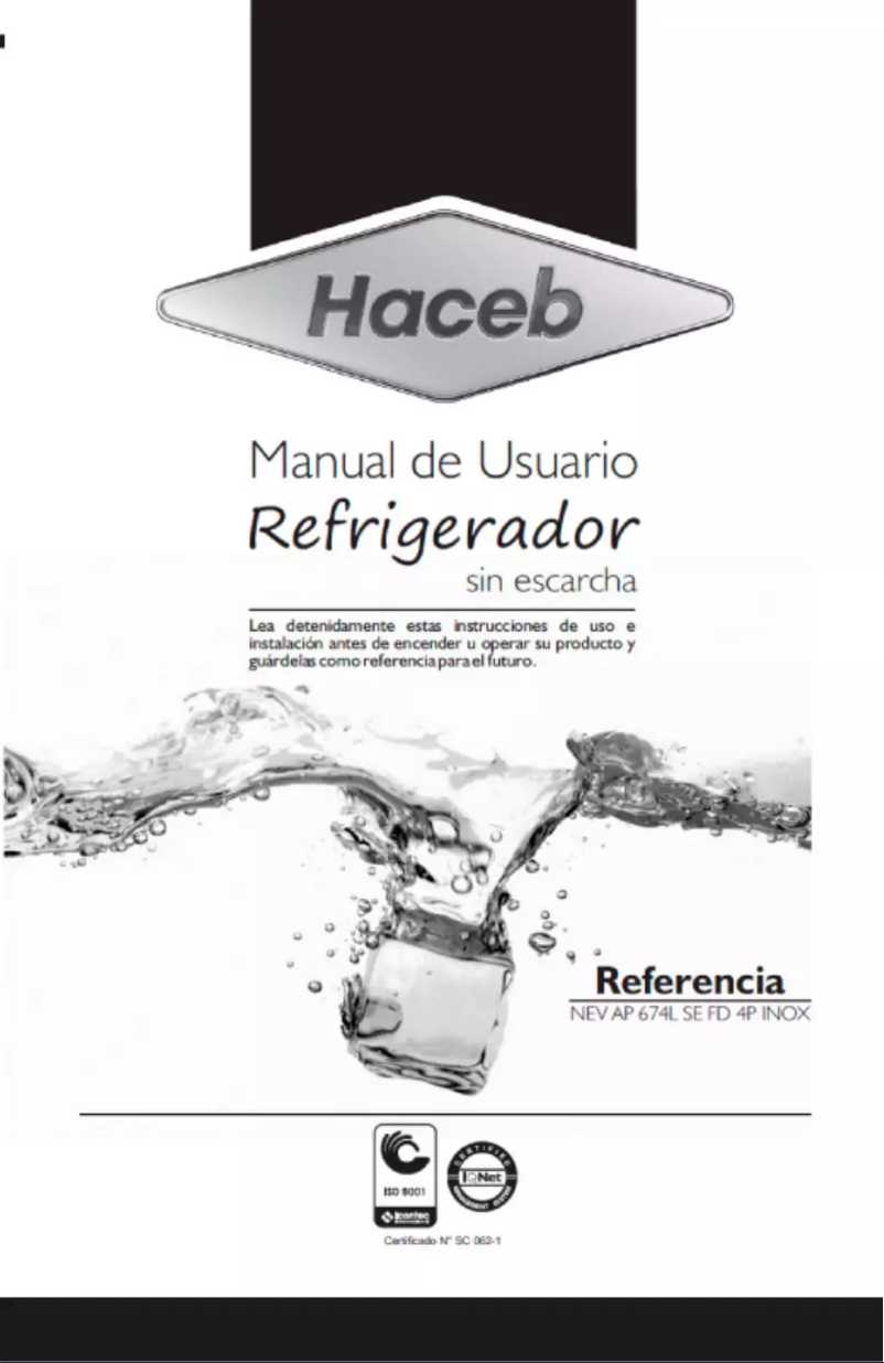 Page 1 of the manual User Manual Haceb Appiani 674L SE FD 4P