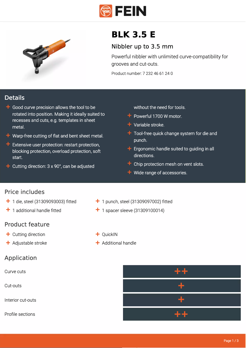 First page image of the manual for BLK 3.5 E