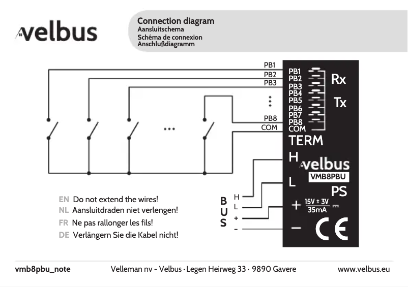 First page image of the manual for VMB8PBU