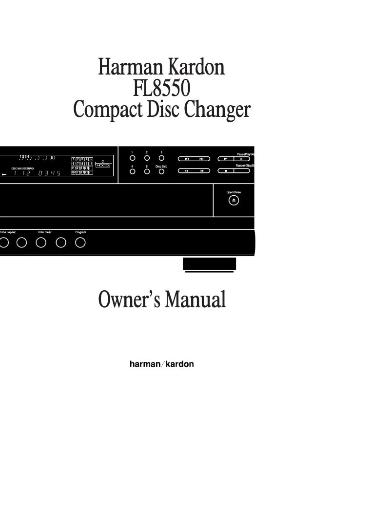 Page 1 of the manual User Manual Harman Kardon FL 8550