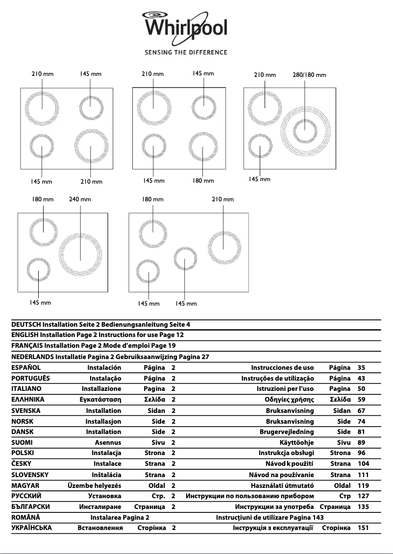 Page 1 of the manual User Manual Whirlpool ACM 860/BF