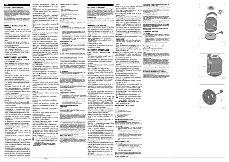 Page 1 of the manual User Manual Ariete 2854