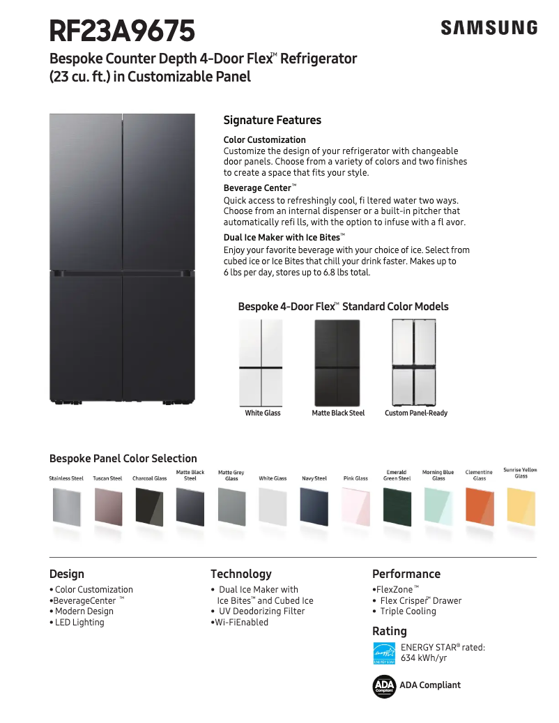 First page image of the manual for RF23A9675AP