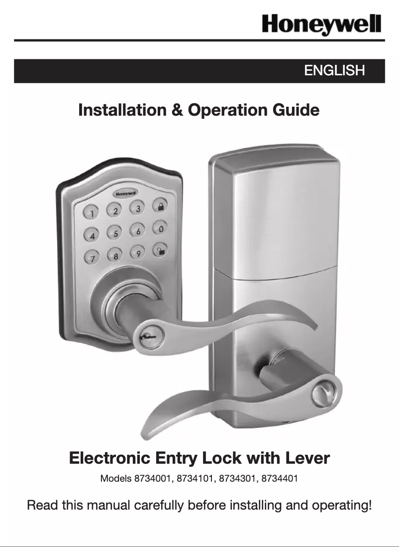 First page image of the manual for 8734001