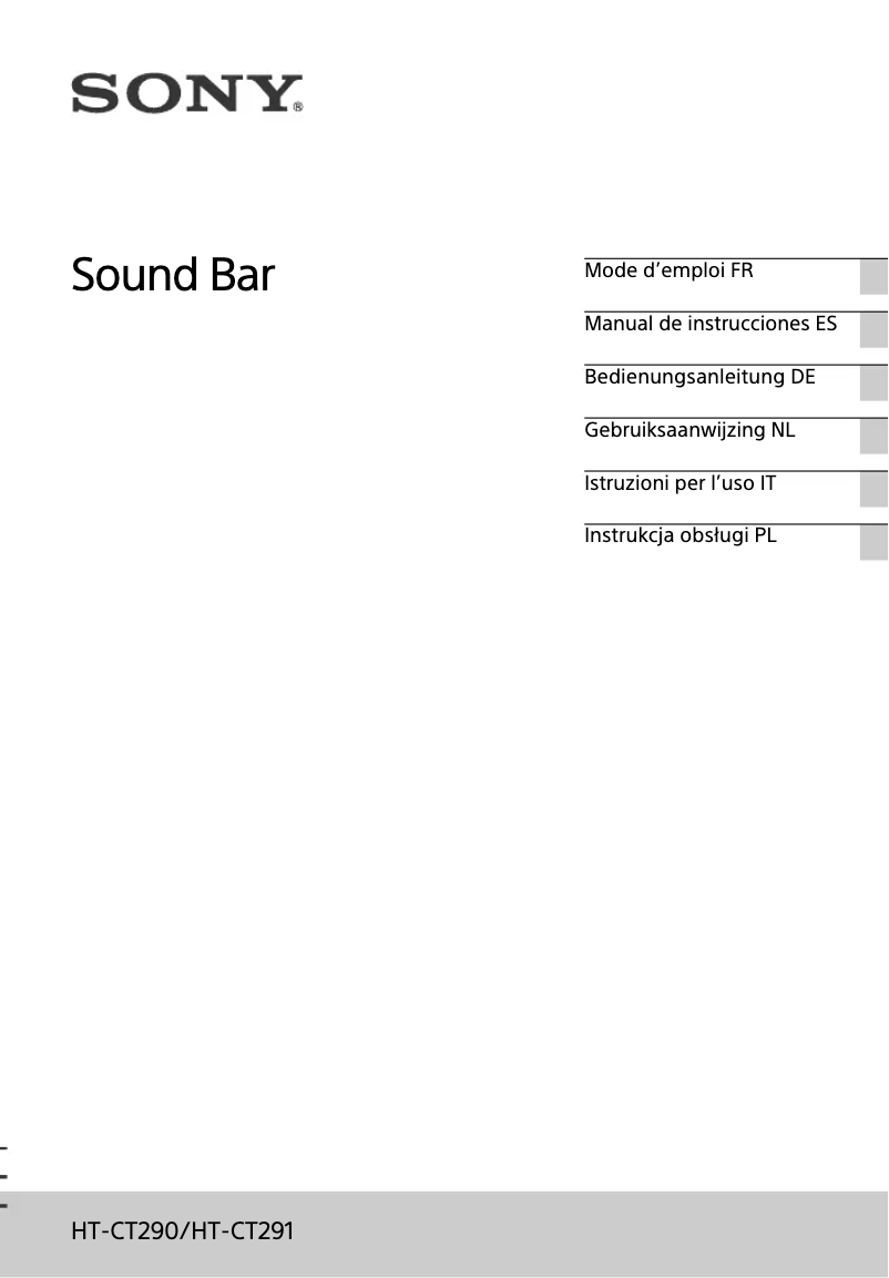 First page image of the manual for HT-CT290
