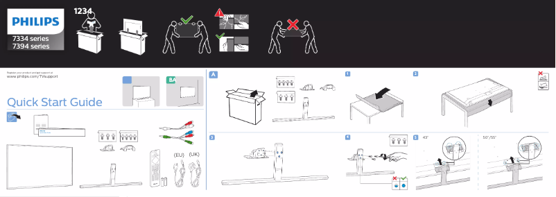 Page 1 of the manual Quick Start Guide Philips 55PUS7394