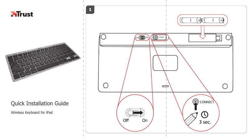 Page 1 of the manual User Manual Trust Wireless Keyboard for iPad 18540