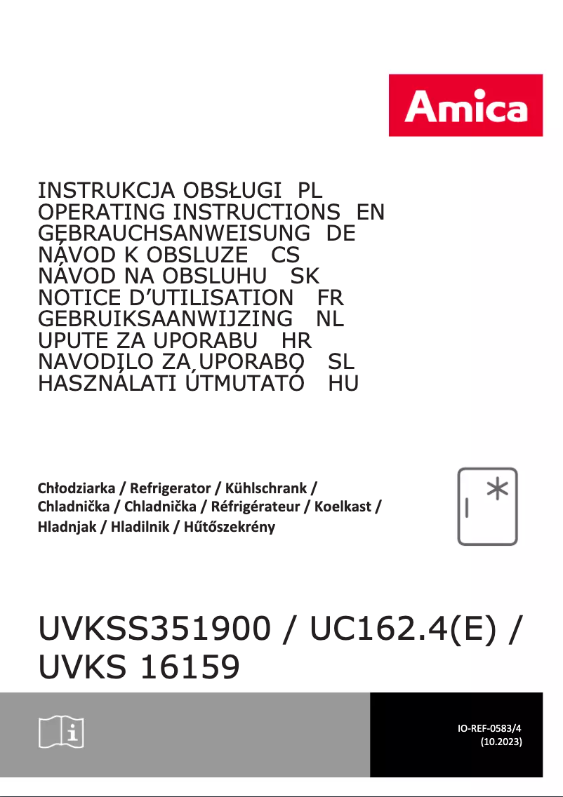 Page 1 of the manual Technical Sheet Amica UC162.4
