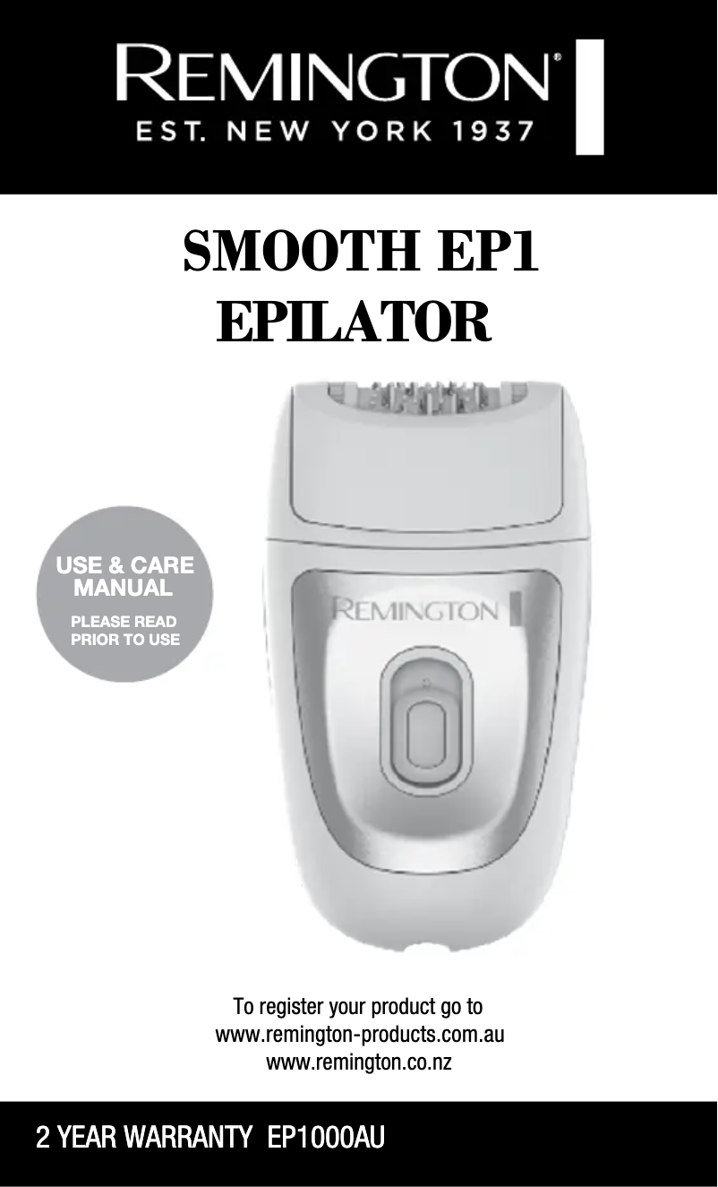 Page 1 of the manual User Manual Remington Smooth EP1