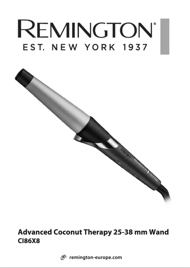 Page 1 of the manual User Manual Remington Advanced Coconut Therapy CI86X8