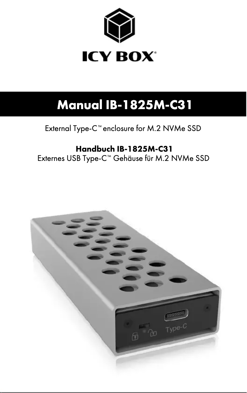 Page 1 of the manual User Manual Icy Box IB-1825M-C31