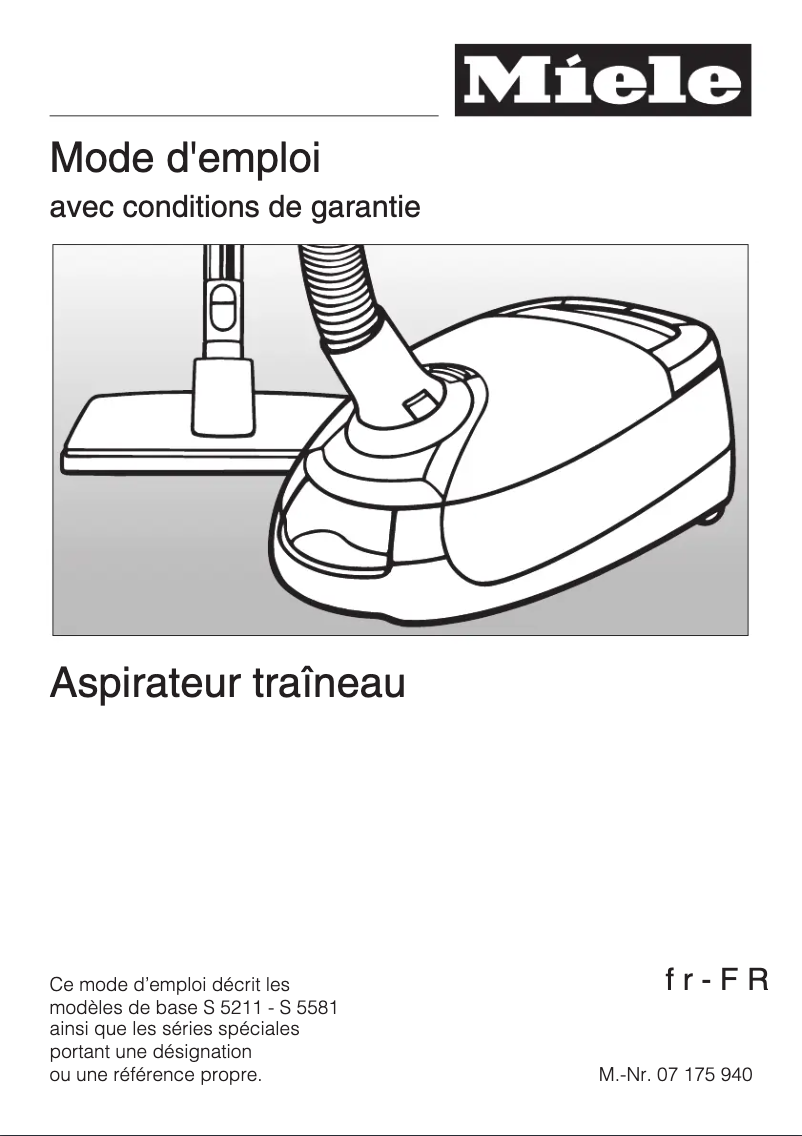 Page 1 of the manual User Manual Miele S 5581