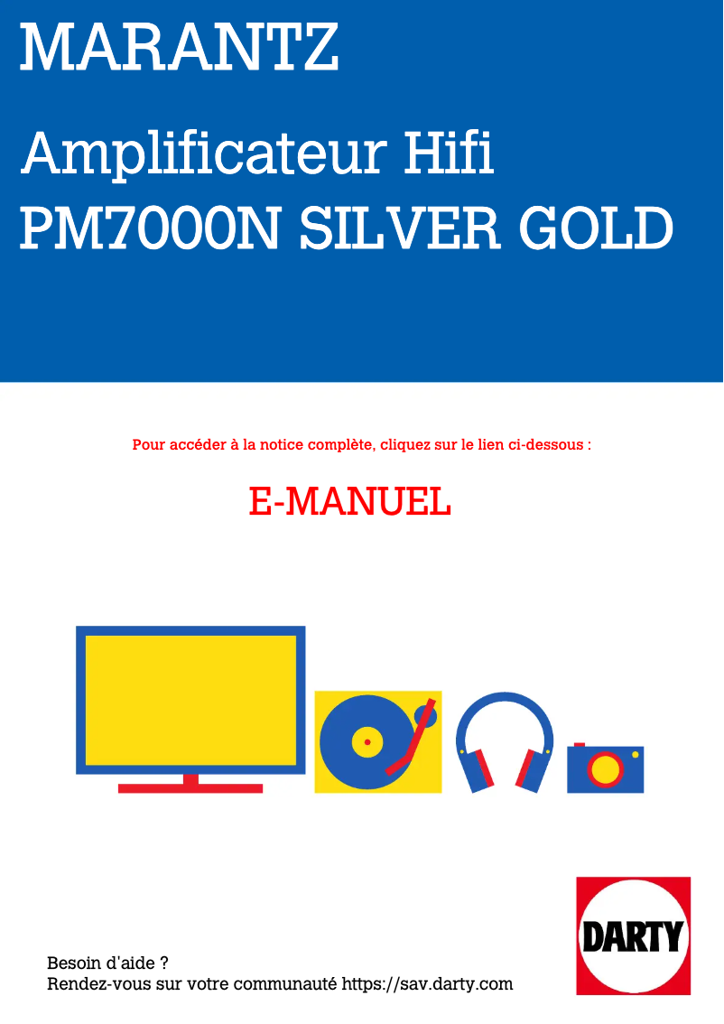 First page image of the manual for PM7000N