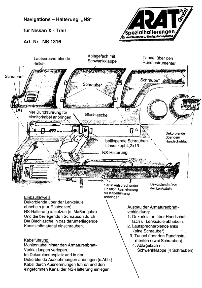First page image of the manual for NS1316