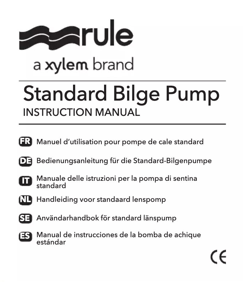 First page image of the manual for Standard Bilge Pump