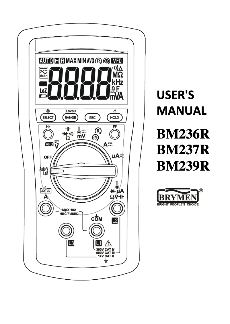 First page image of the manual for BM239R
