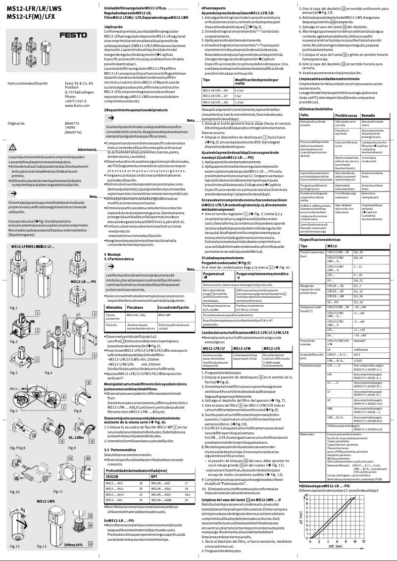 First page image of the manual for MS12-LF