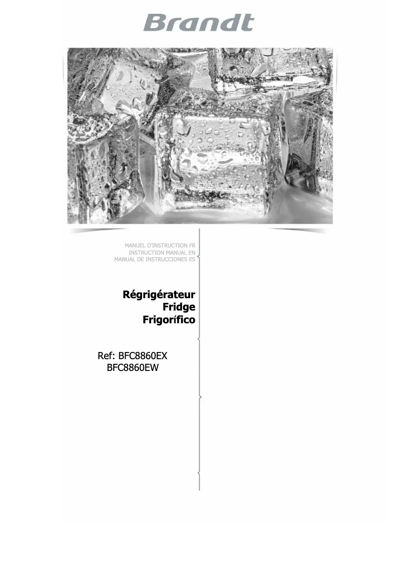 First page image of the manual for BFC8860EW