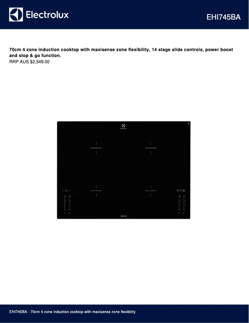 First page image of the manual for EHI745BA