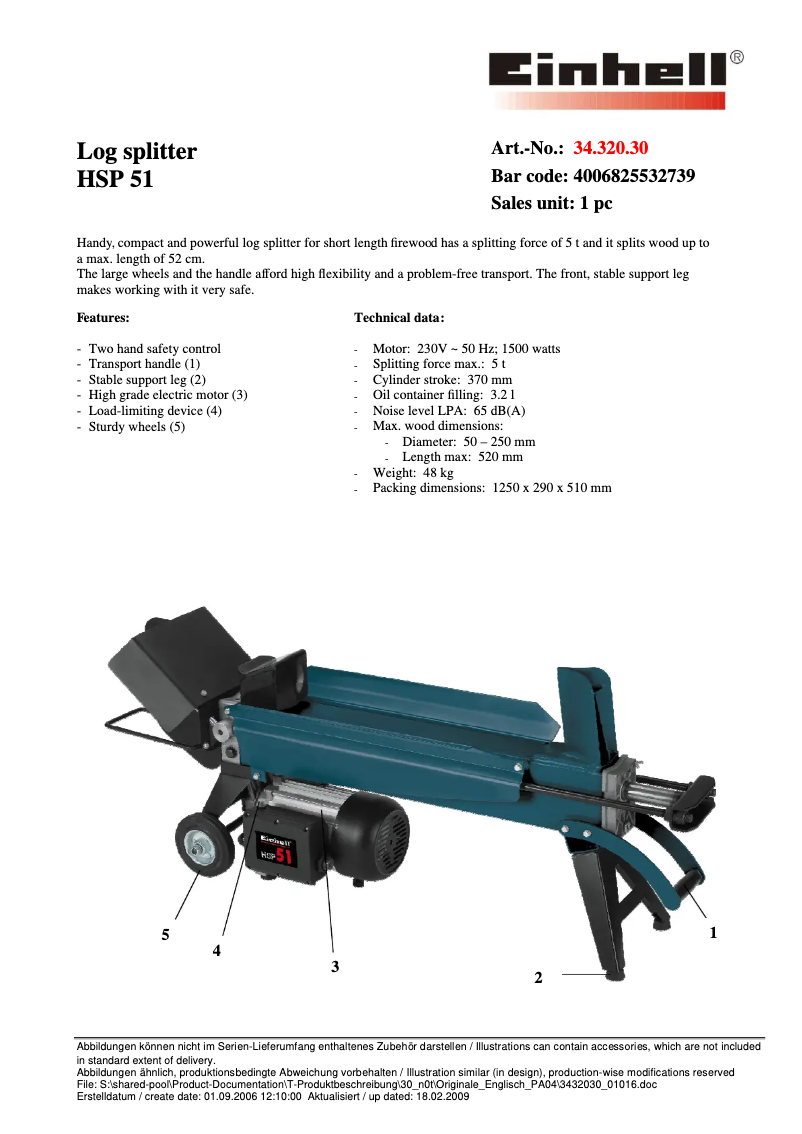 First page image of the manual for HSP 51