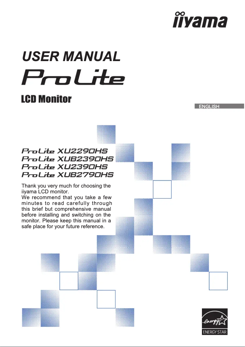 First page image of the manual for ProLite XU2290HS