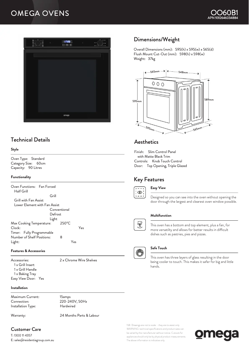 First page image of the manual for OO60B1