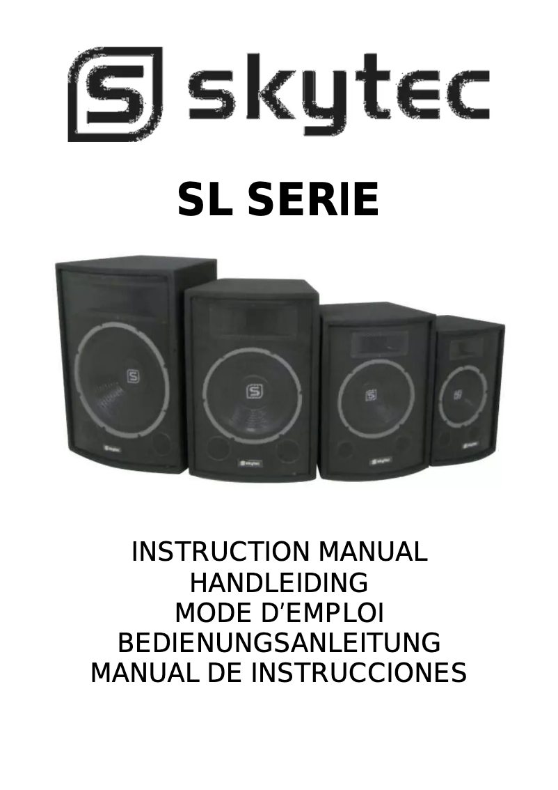 First page image of the manual for SL8