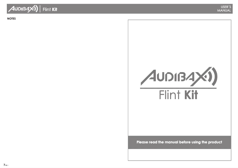 First page image of the manual for Flint Kit