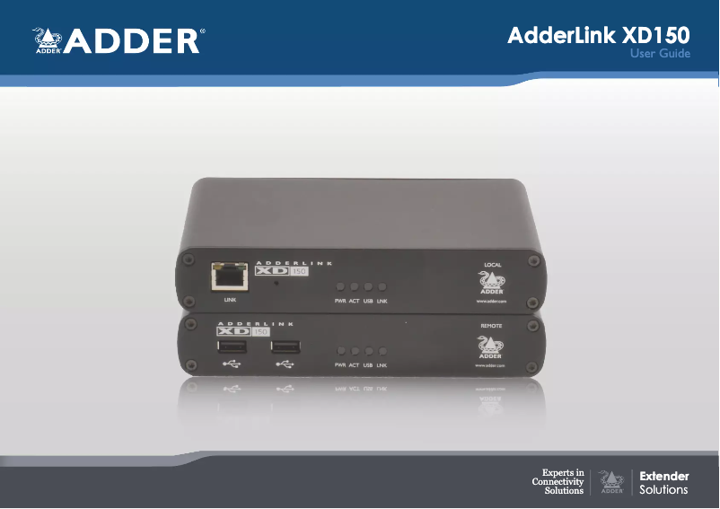 Page 1 of the manual User Manual Adder Link XD150