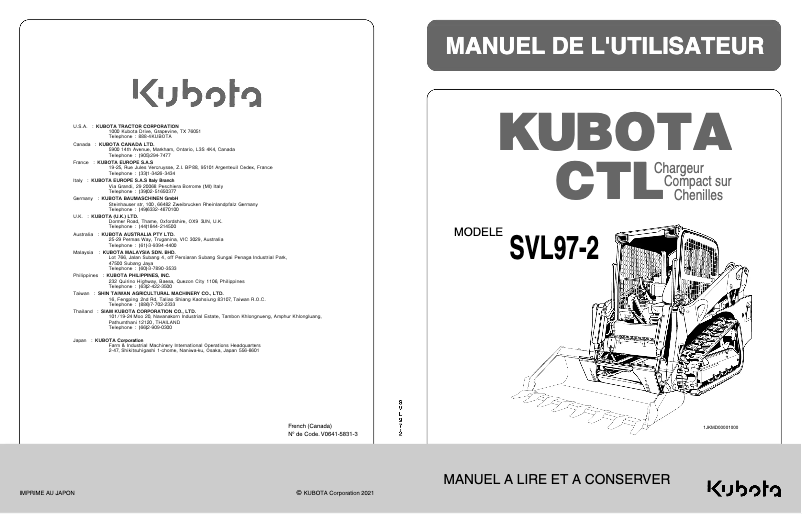 First page image of the manual for SVL75-2