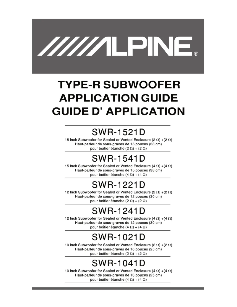 First page image of the manual for SWR-1041D