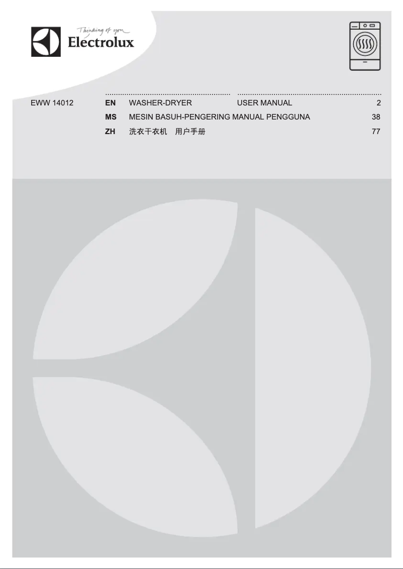 Page 1 of the manual User Manual Electrolux EWW14012