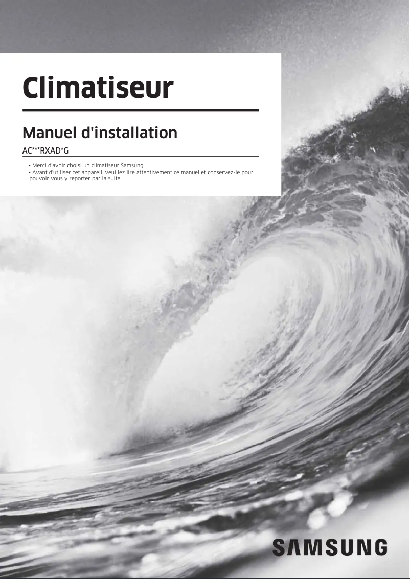 Page 1 of the manual User Manual Samsung AC140RXADNG/EU