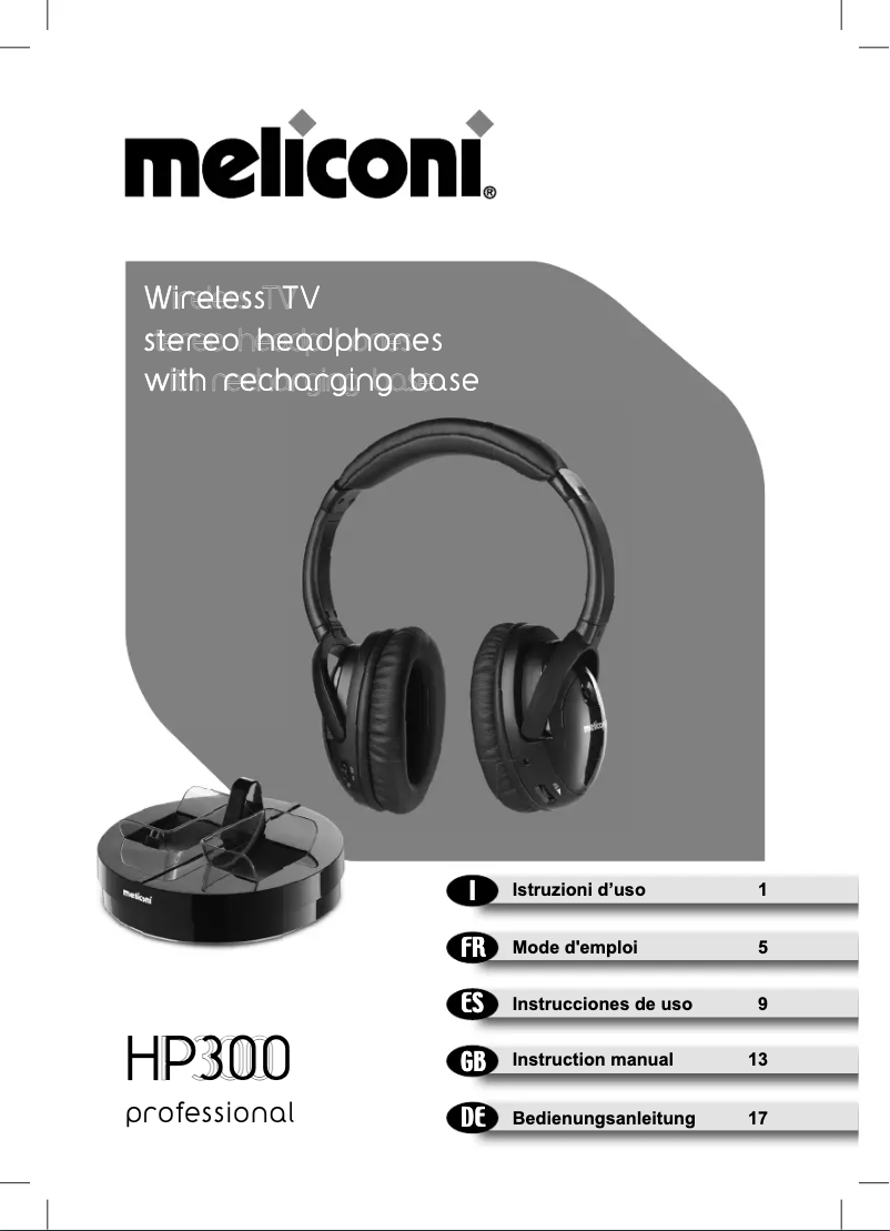 Page 1 of the manual User Manual Meliconi HP300 Professional