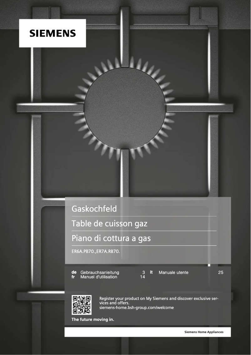 Page 1 of the manual User Manual Siemens ER6A6PB70D