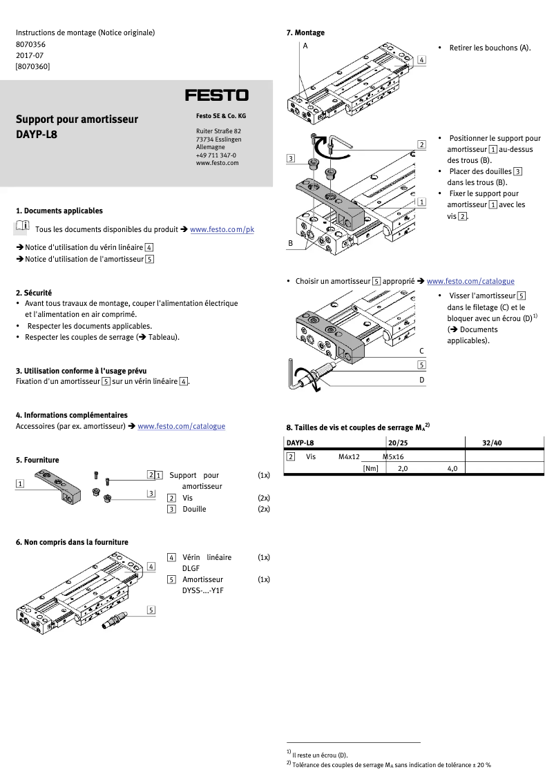 First page image of the manual for DAYP-L8-32