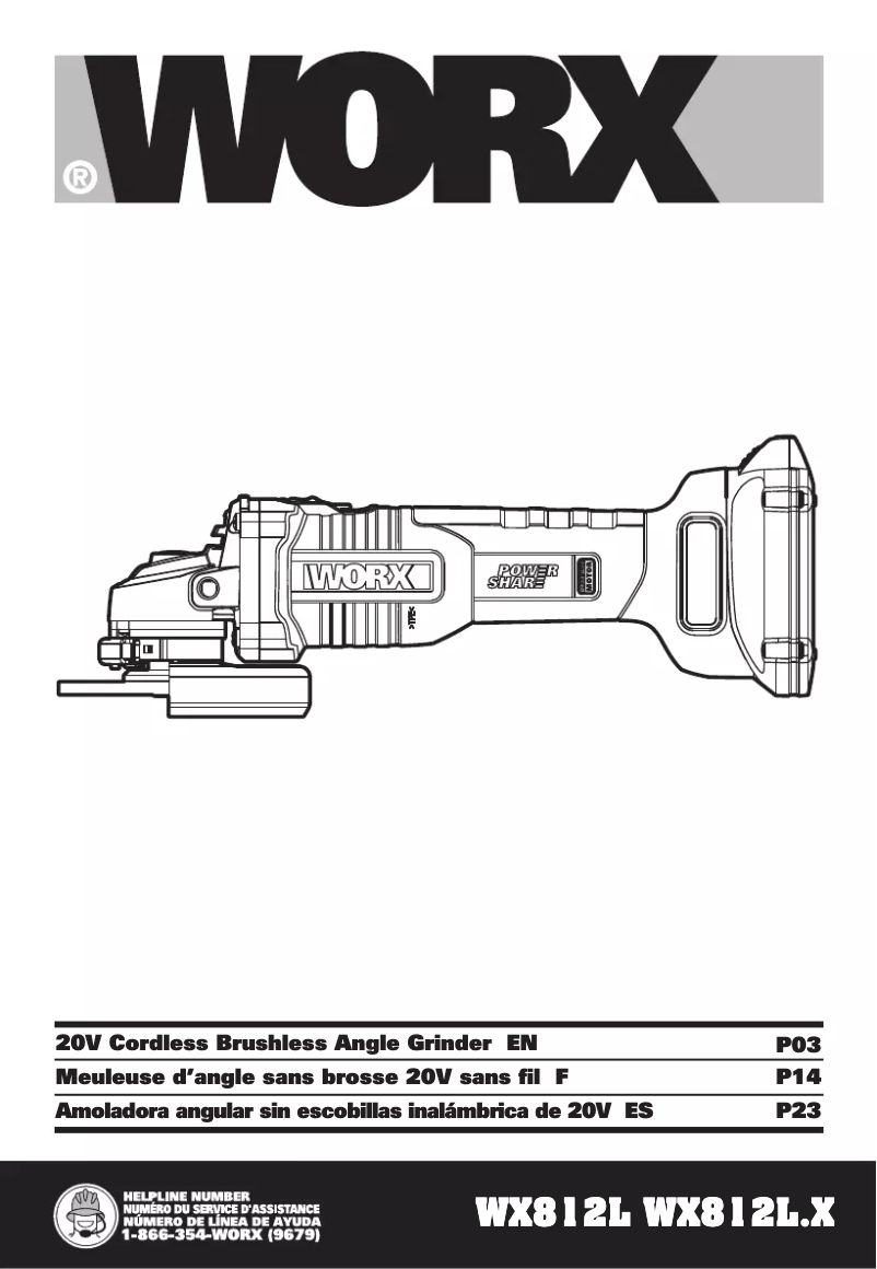 Page 1 of the manual User Manual Worx WX812L